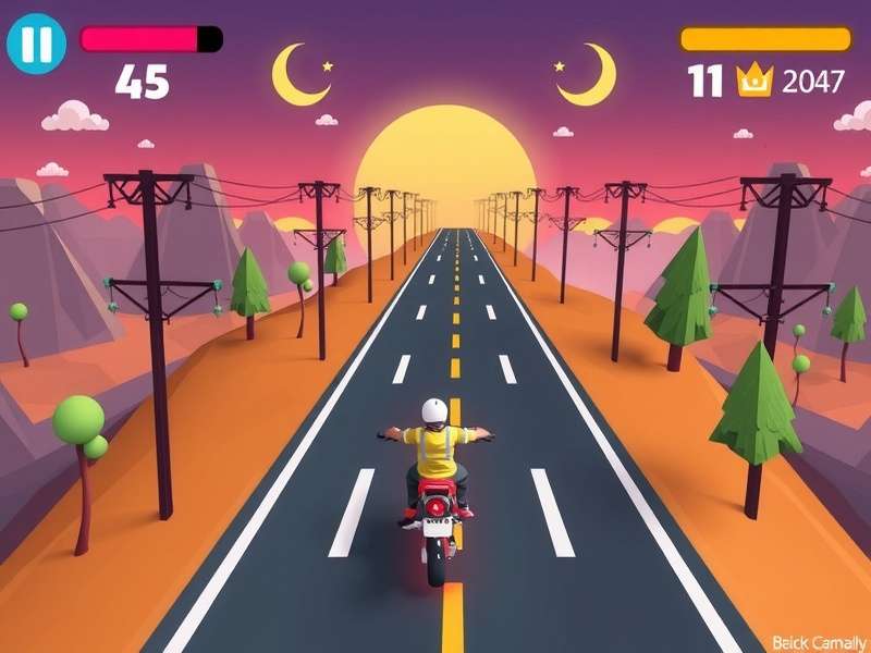 Crossy Road gameplay screenshot showing character crossing road with cars