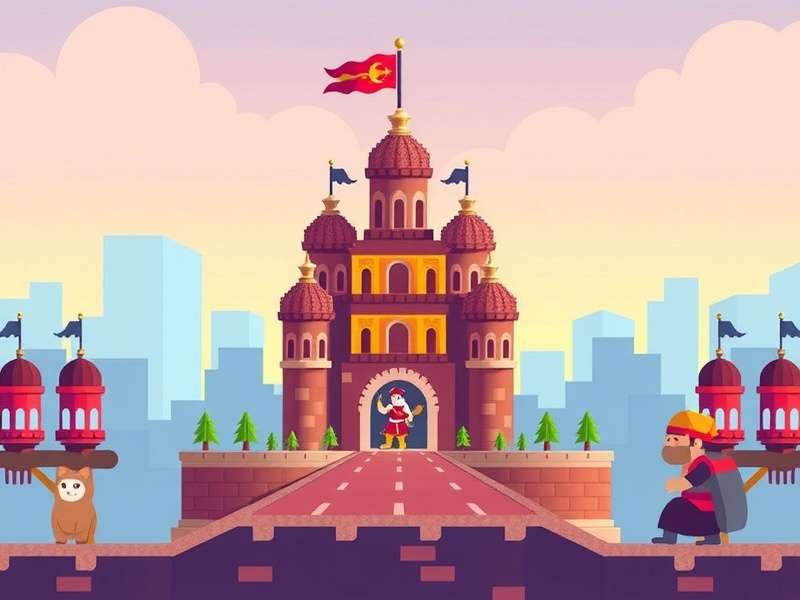 Crossy Road Castle gameplay screenshot on a PC monitor