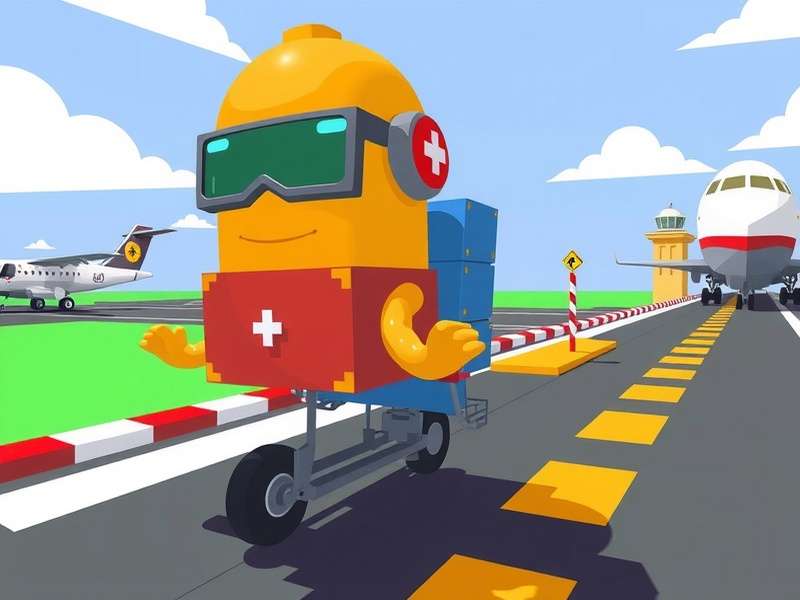 Crossy Road Airport Level Gameplay Screenshot