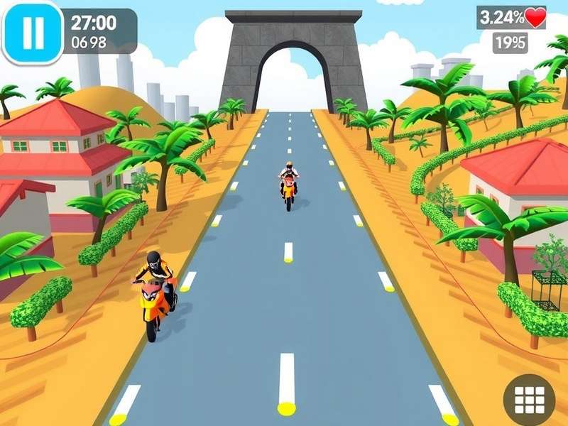 Crossy Road gameplay screenshot showing a chicken crossing a busy road