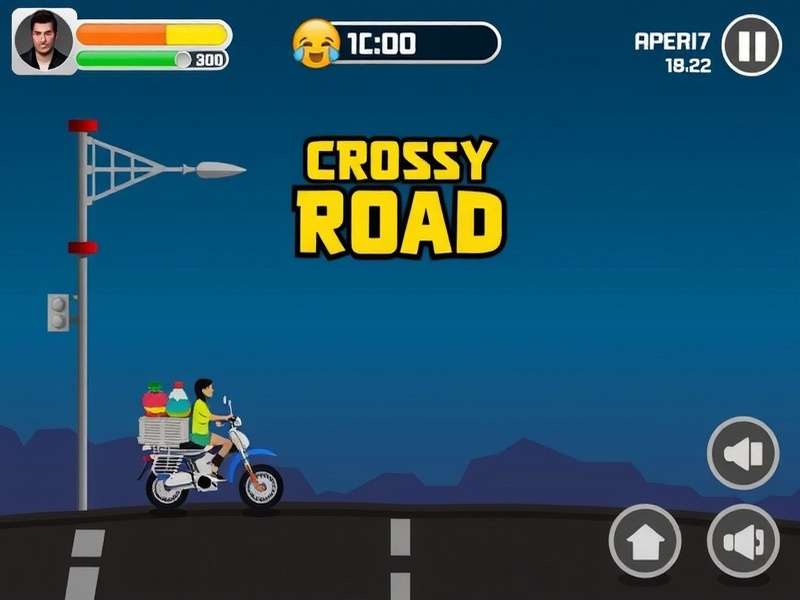 Screenshot of Crossy Road game free play showing chicken crossing road with cars and logs