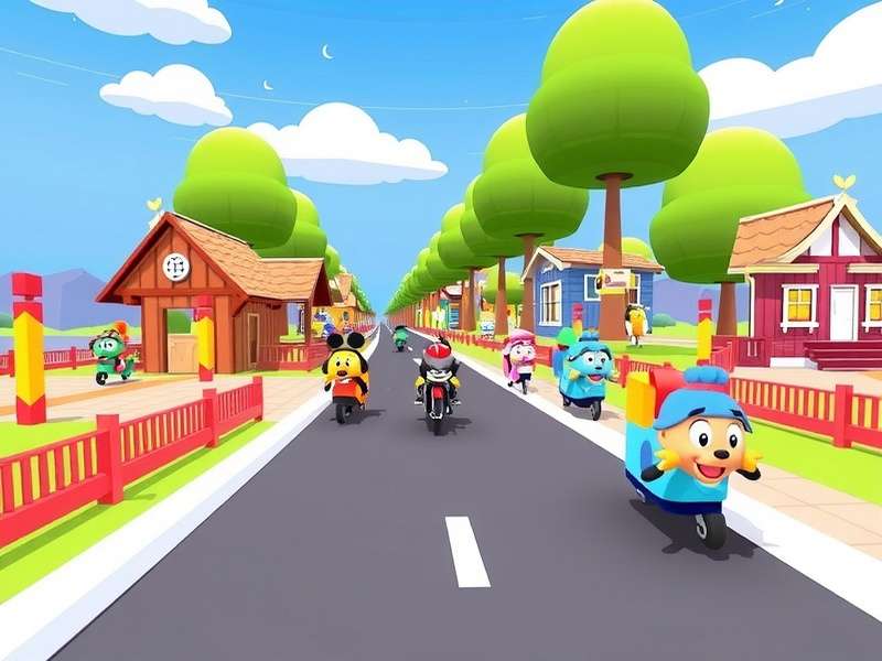 Colorful arcade game characters on a digital screen