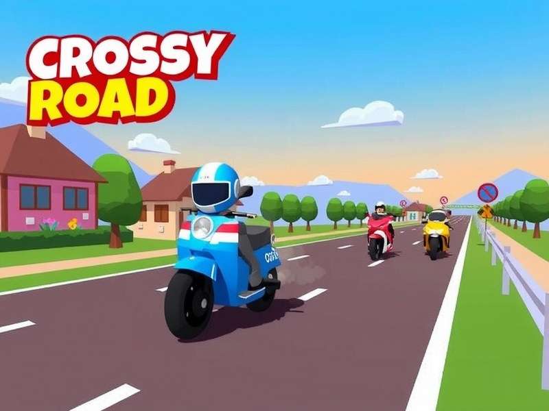 Crossy Road Game screenshot showing chicken crossing road