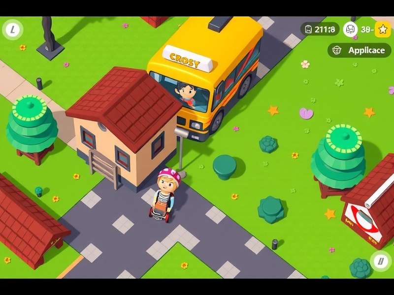 Colorful pixel art landscape with a chicken crossing a road