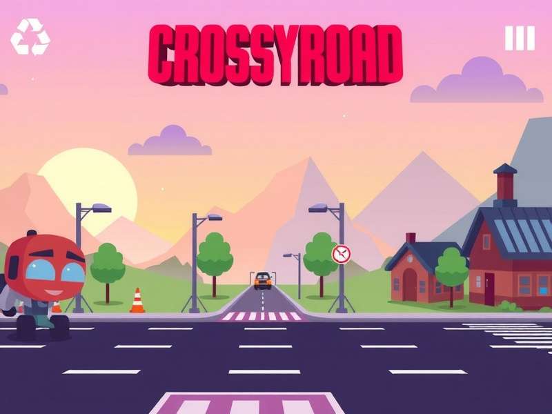 Crossy Road gameplay screenshot showing a chicken navigating traffic and rivers