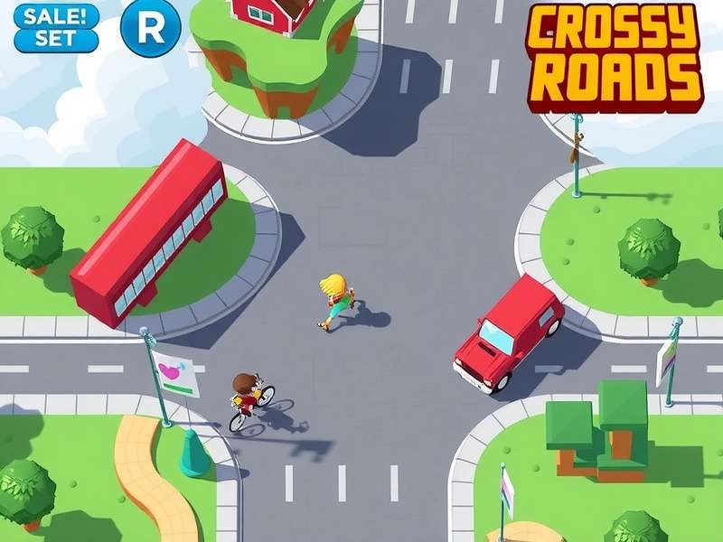 Colorful pixel art style game characters reminiscent of Crossy Road