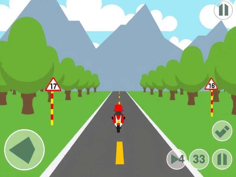 Colorful pixel art landscape with a chicken character crossing a road and river