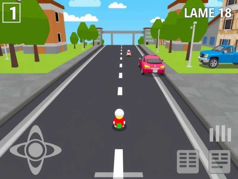Crossy Road gameplay screenshot showing chicken crossing road with cars and logs