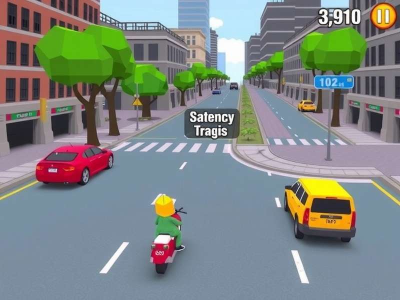 Crossy Road gameplay screenshot showing chicken crossing road