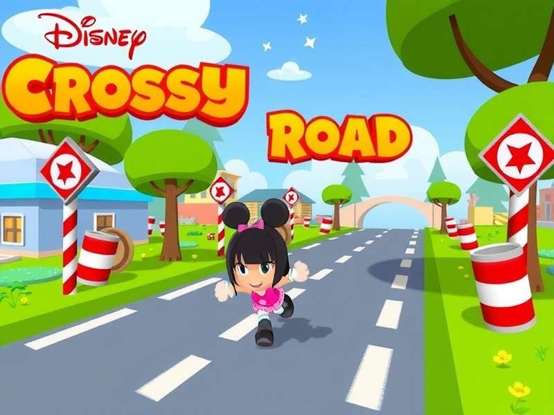 Disney Crossy Road Game Screenshot with Mickey Mouse