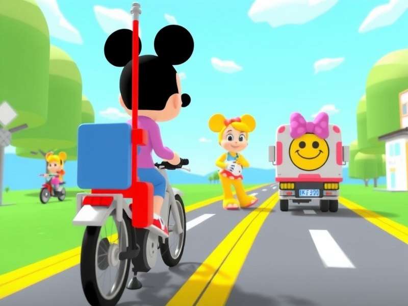 Disney Crossy Road game characters Mickey, Elsa, and Simba crossing roads