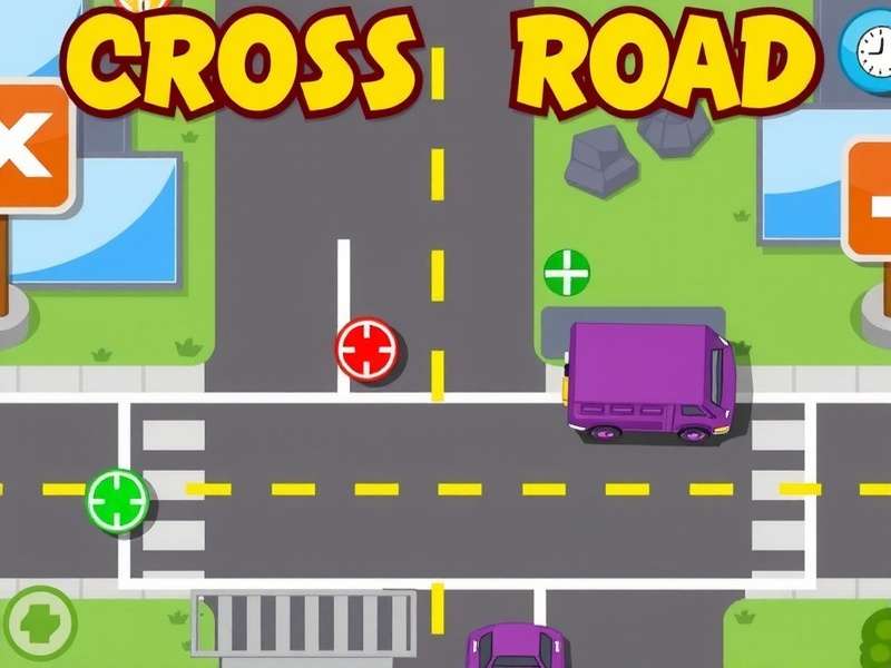 Crossy Road Cool Math Games - gameplay screenshot with chicken character hopping across roads