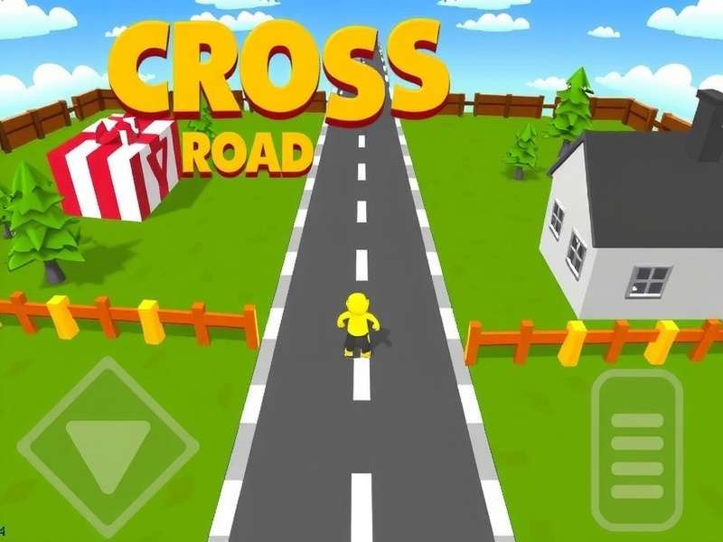 Crossy Road Game Download For Pc – Hero Banner showing chicken character on pixelated road