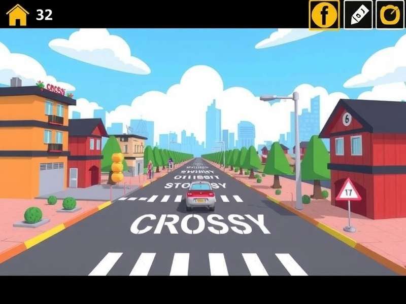 Crossy Road Game For Pc gameplay screenshot showing a chicken hopping across highway lanes