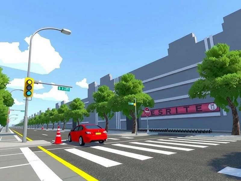 Crossy Road PC gameplay screenshot showing a chicken crossing a busy road with pixel-art style