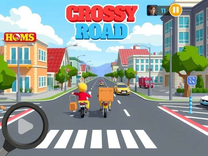 Crossy Road Game Play Free - Chicken crossing highway with traffic and river obstacles
